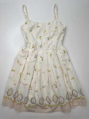 Ank Rouge Antique Frame Parisian Floral print camisole dress XS or S EUC